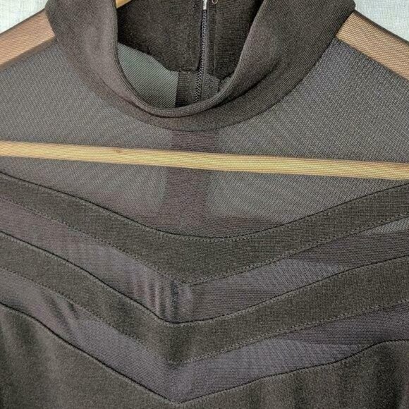 Betsy and Adam Black Mesh Cut-out Bodycon Dress Women's Medium - Picture 4 of 5